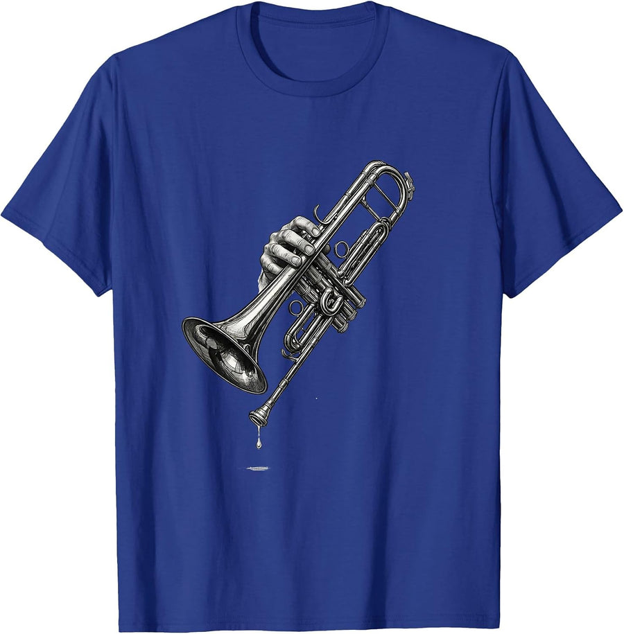 Trombone Slide Tired Humor Band Player Gift T-Shirt - Royal Blue