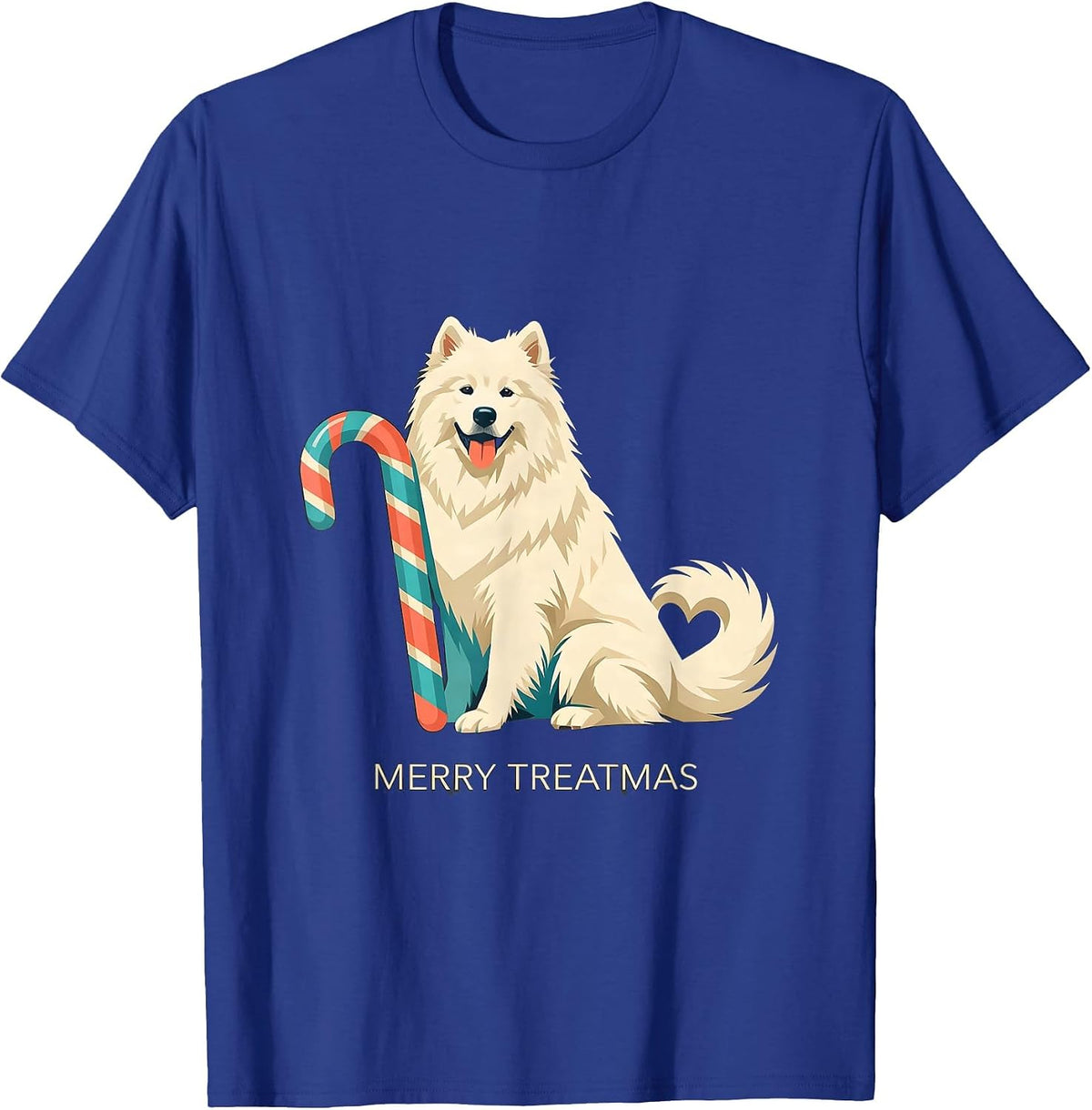 Merry Treatmas Funny Samoyed Christmas Dog Lover Gift T-Shirt - Royal Blue