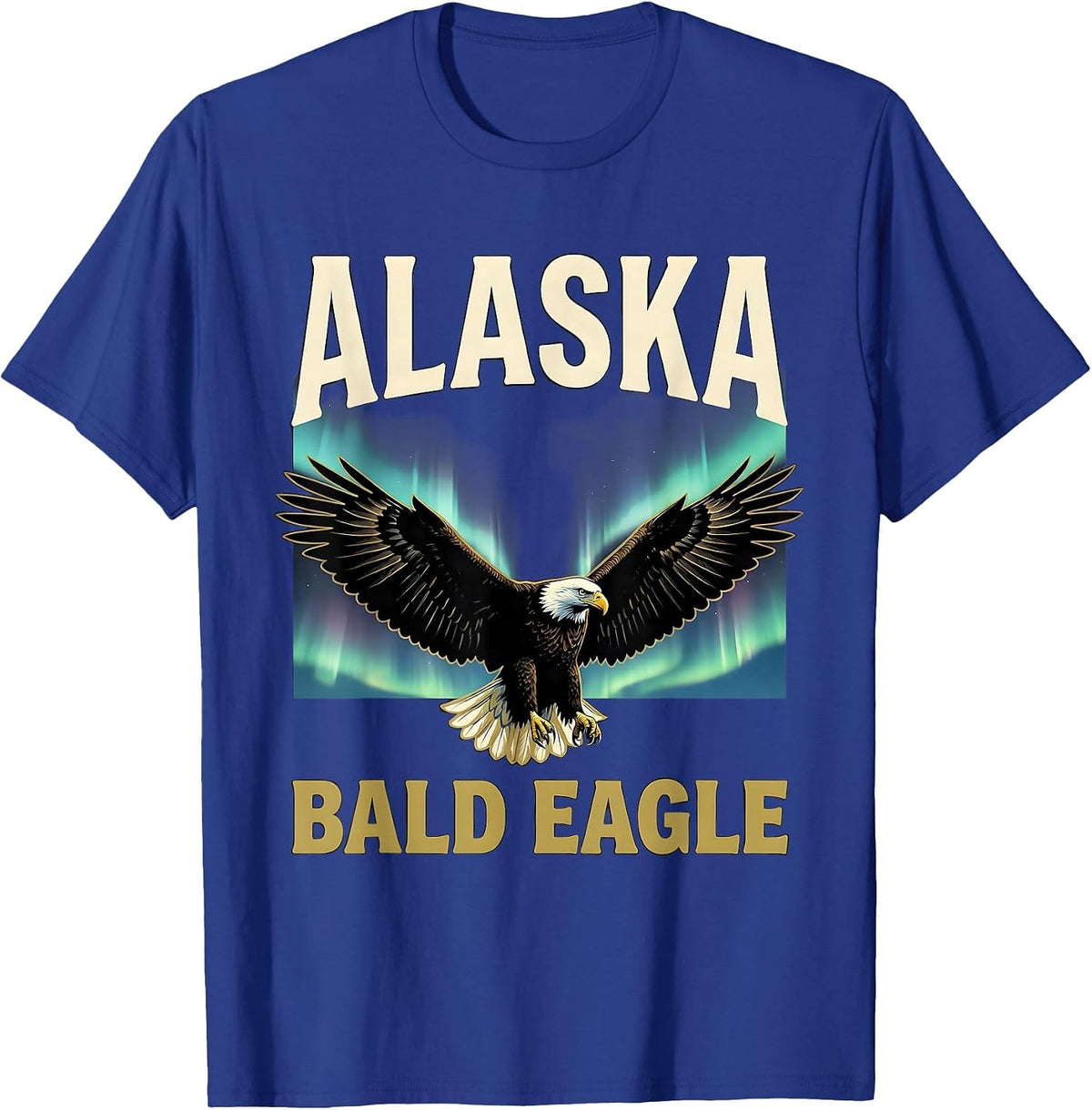 Alaska Bald Eagle Vintage State Pride Travel Souvenir T-Shirt - Royal Blue