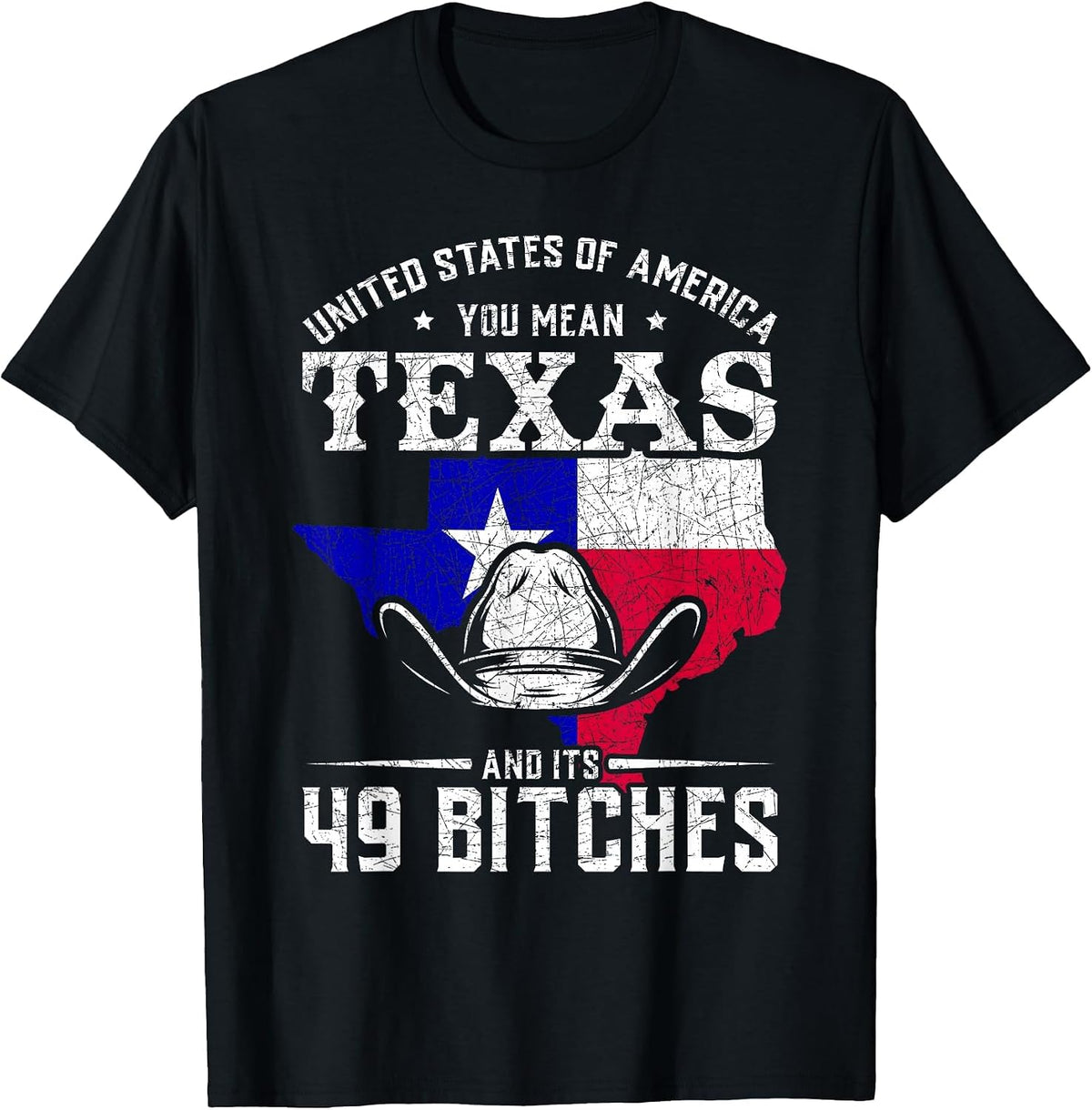 America You Mean Texas and Its 49 Bitches Texas T-Shirt - Black