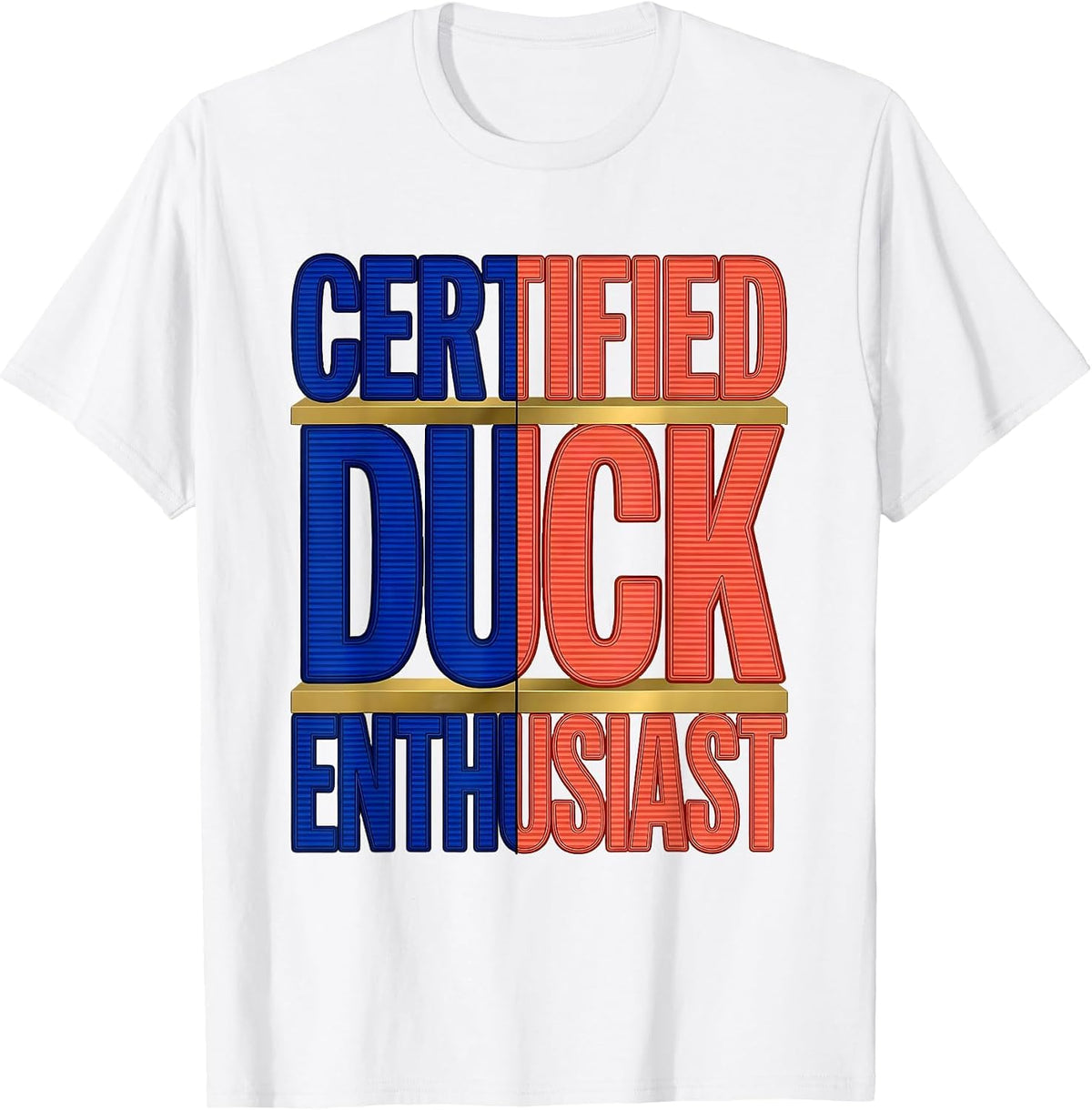 Men's Certified Duck Enthusiast Funny Duck Lover Design T-Shirt - White