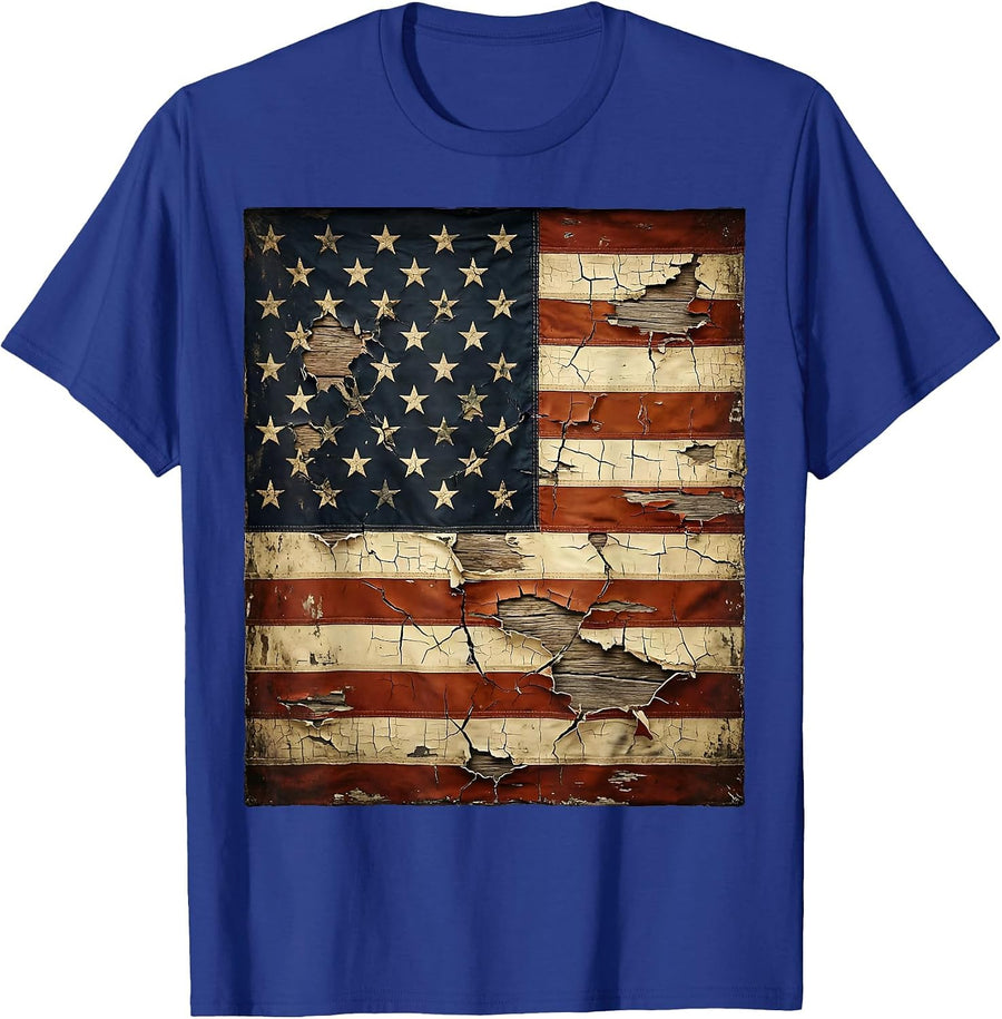 Red White and Blue Raised Fist Sparkler Fireworks T-Shirt - Royal Blue