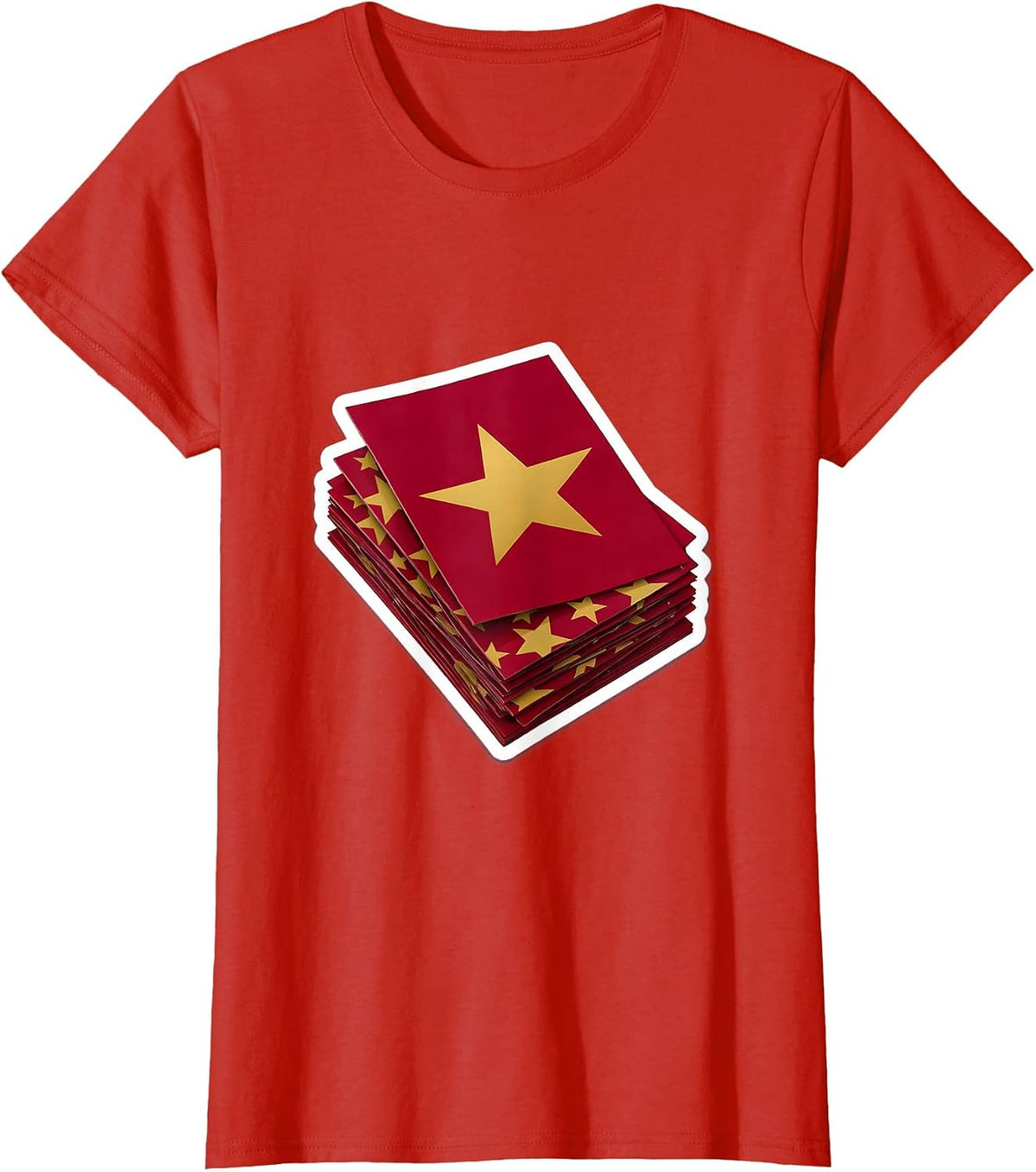5th Grade Teacher Graded Papers Gold Stars Gift T-Shirt - Red