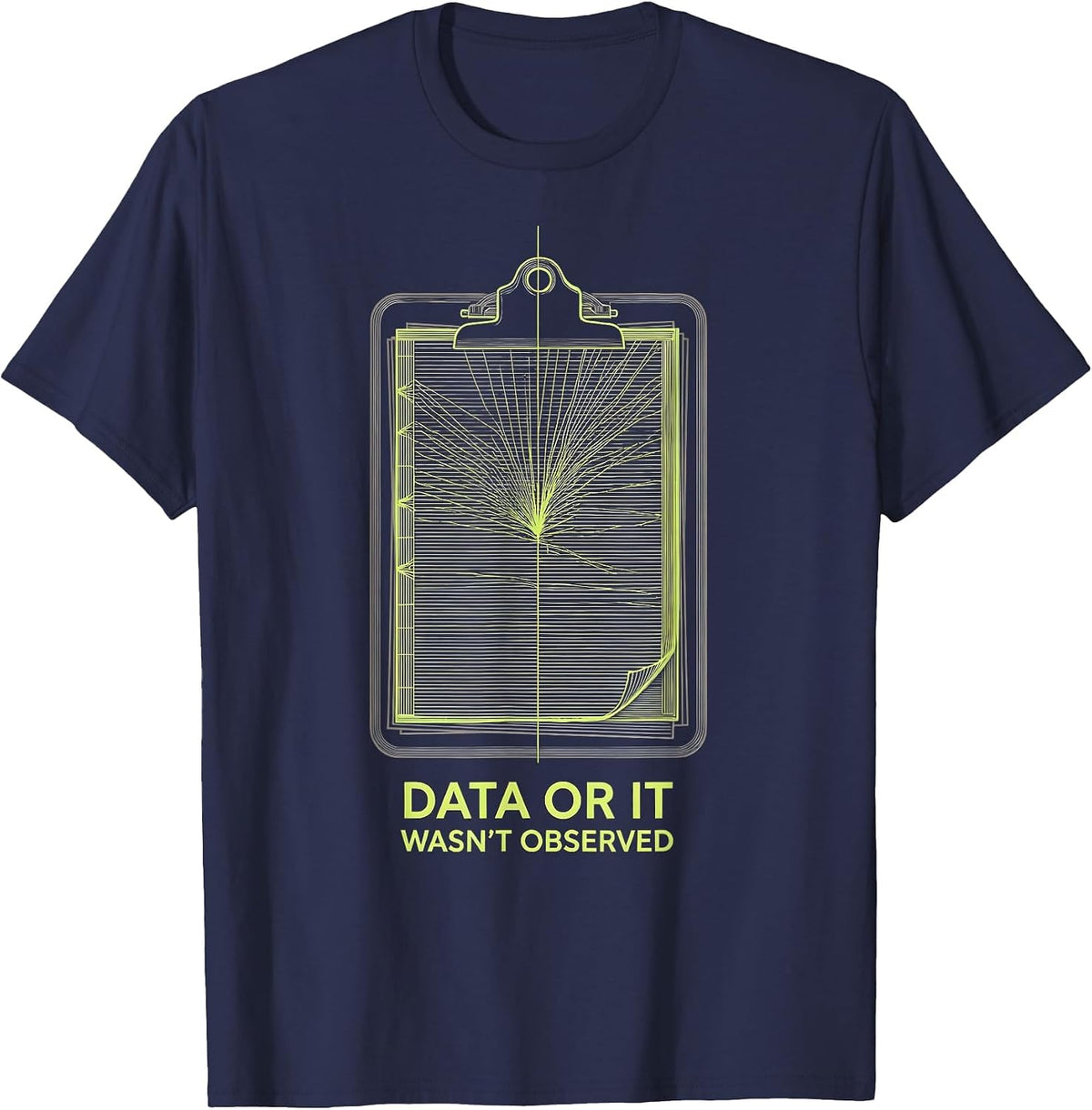 Men's Data Or It Wasn't Observed Funny ABA Therapist Behavior T-Shirt - Navy Blue