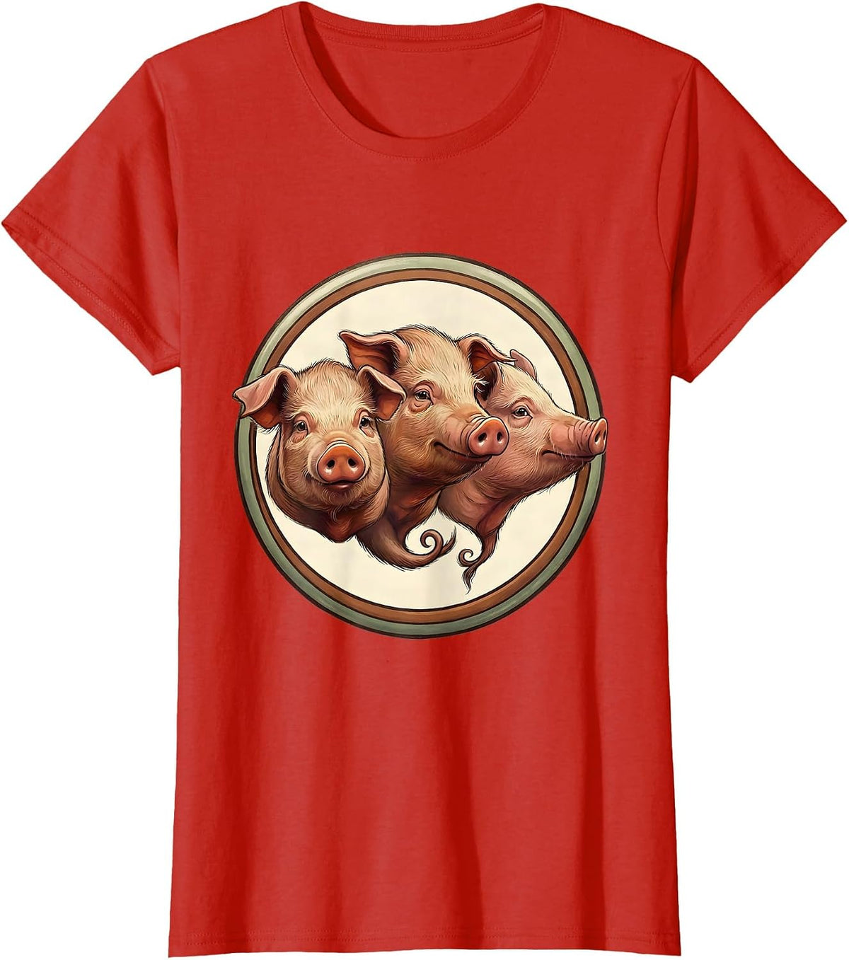 Sealed Pig Badge Guinea Pig Lover Funny Pet Humor T-Shirt - Red