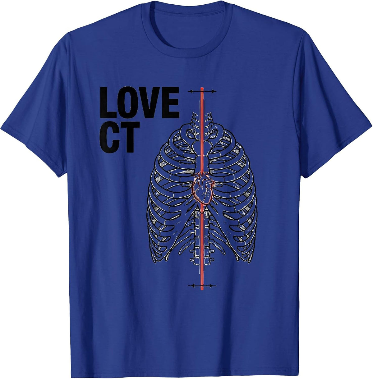 Men's Love CT Funny Radiology Tech Skeleton Humor Valentine Gift T-Shirt - Royal Blue