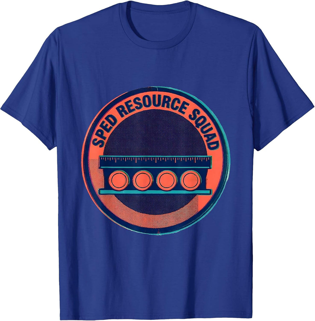 SPED Resource Squad Risograph Special Education Teacher Aide T-Shirt - Royal Blue