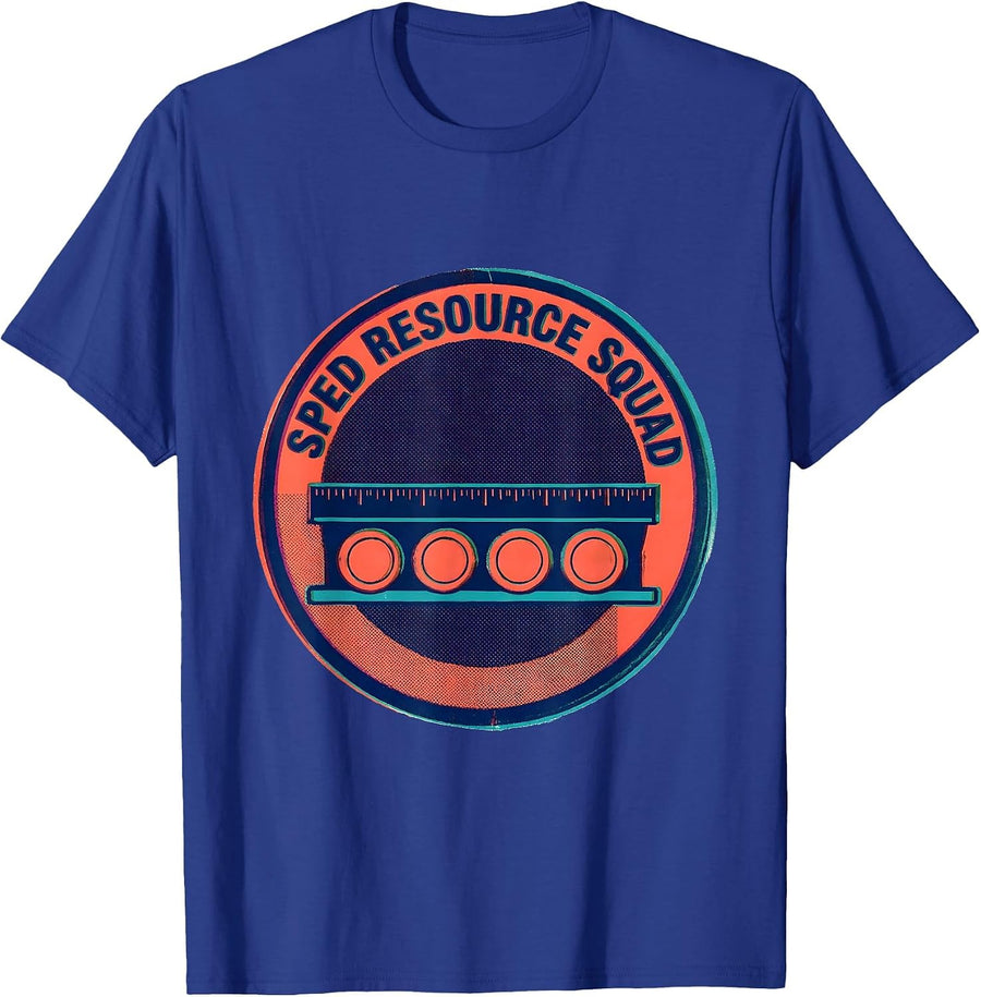 SPED Resource Squad Risograph Special Education Teacher Aide T-Shirt - Royal Blue