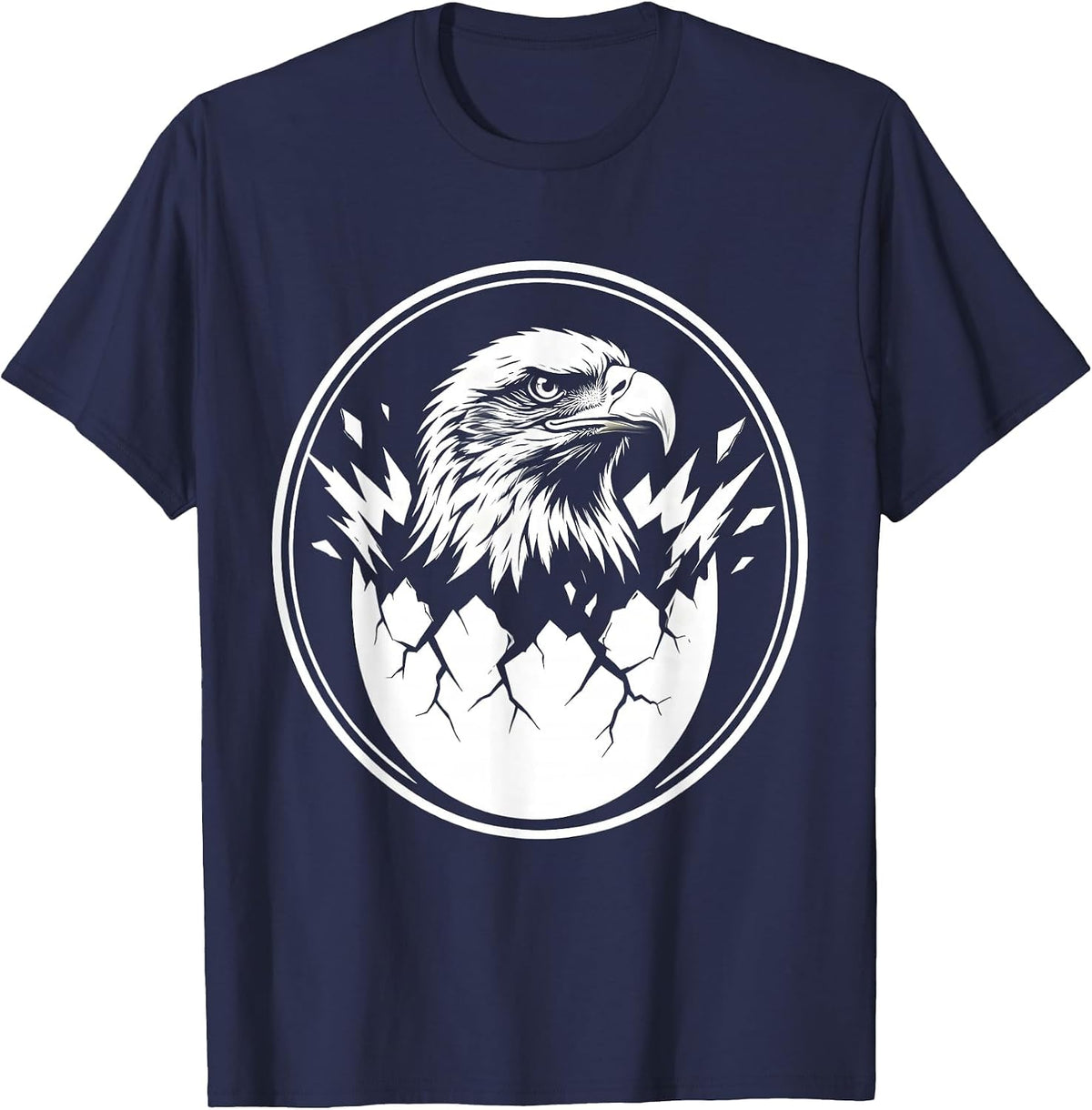 Men's Eagle Hatching Freedom USA Patriotic Graphic T-Shirt - Navy Blue