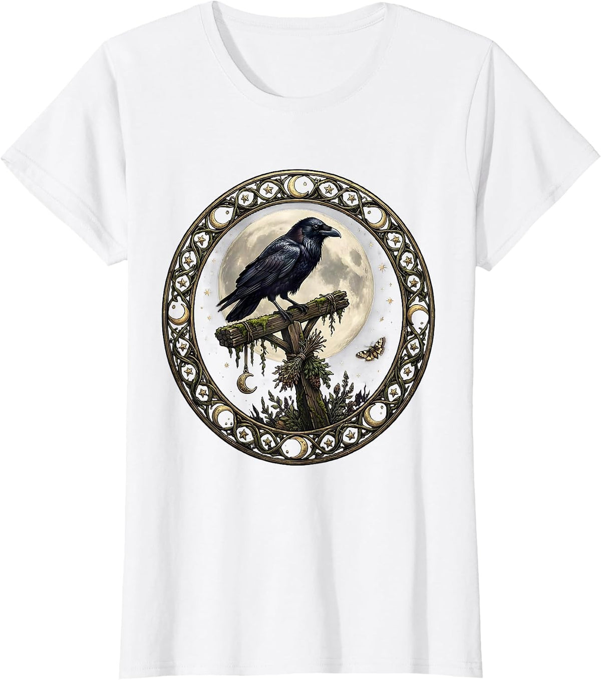 Women's 1692 They Missed One Raven on Gallows Design T-Shirt - White