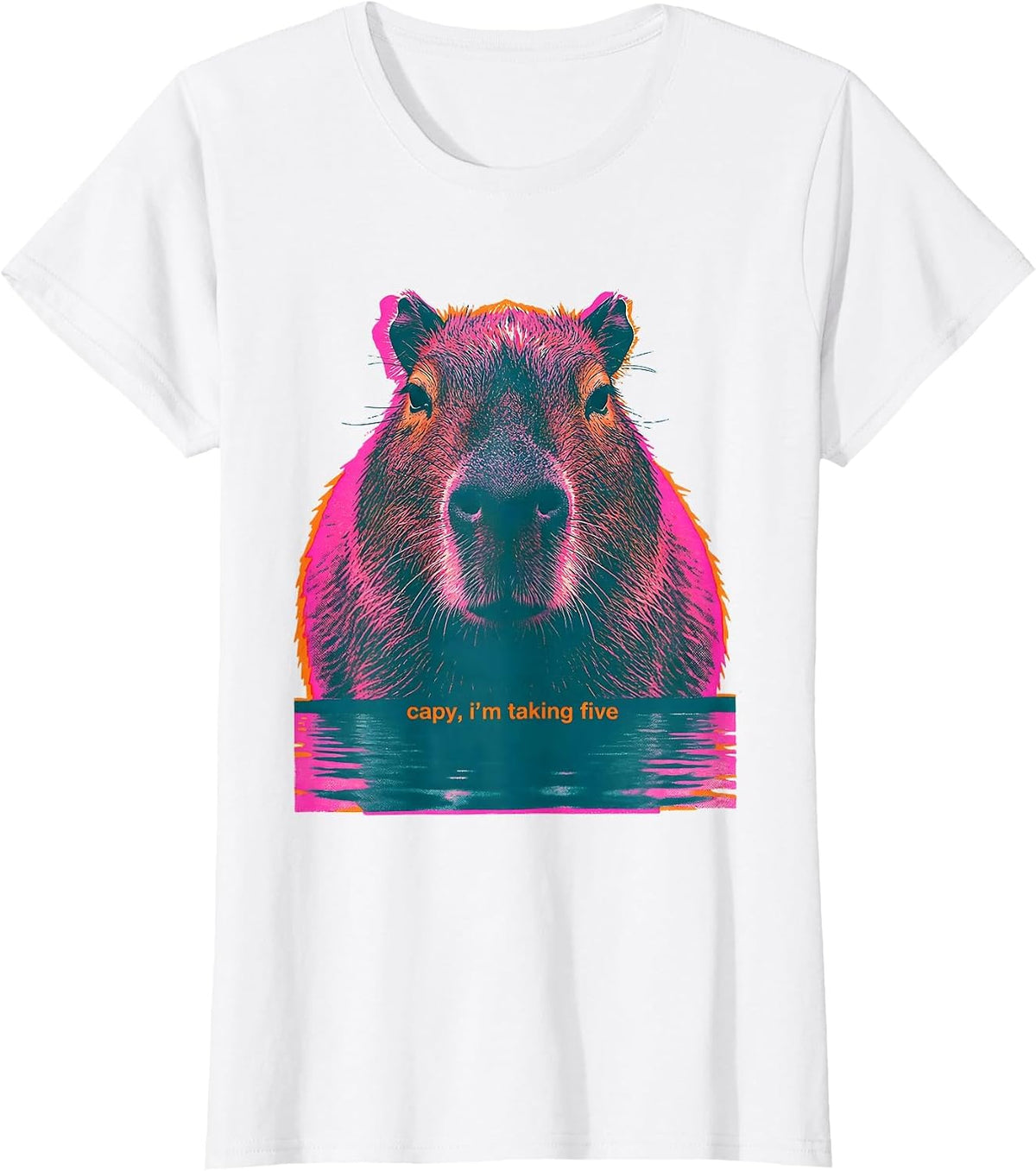 Women's capy, i'm taking five Funny Capybara Animal Lover Meme Humor T-Shirt - White