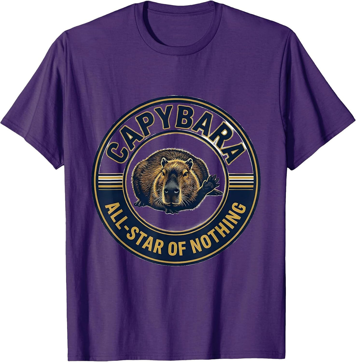 Capybara, All-Star of Nothing Funny Animal Meme Humor T-Shirt - Purple