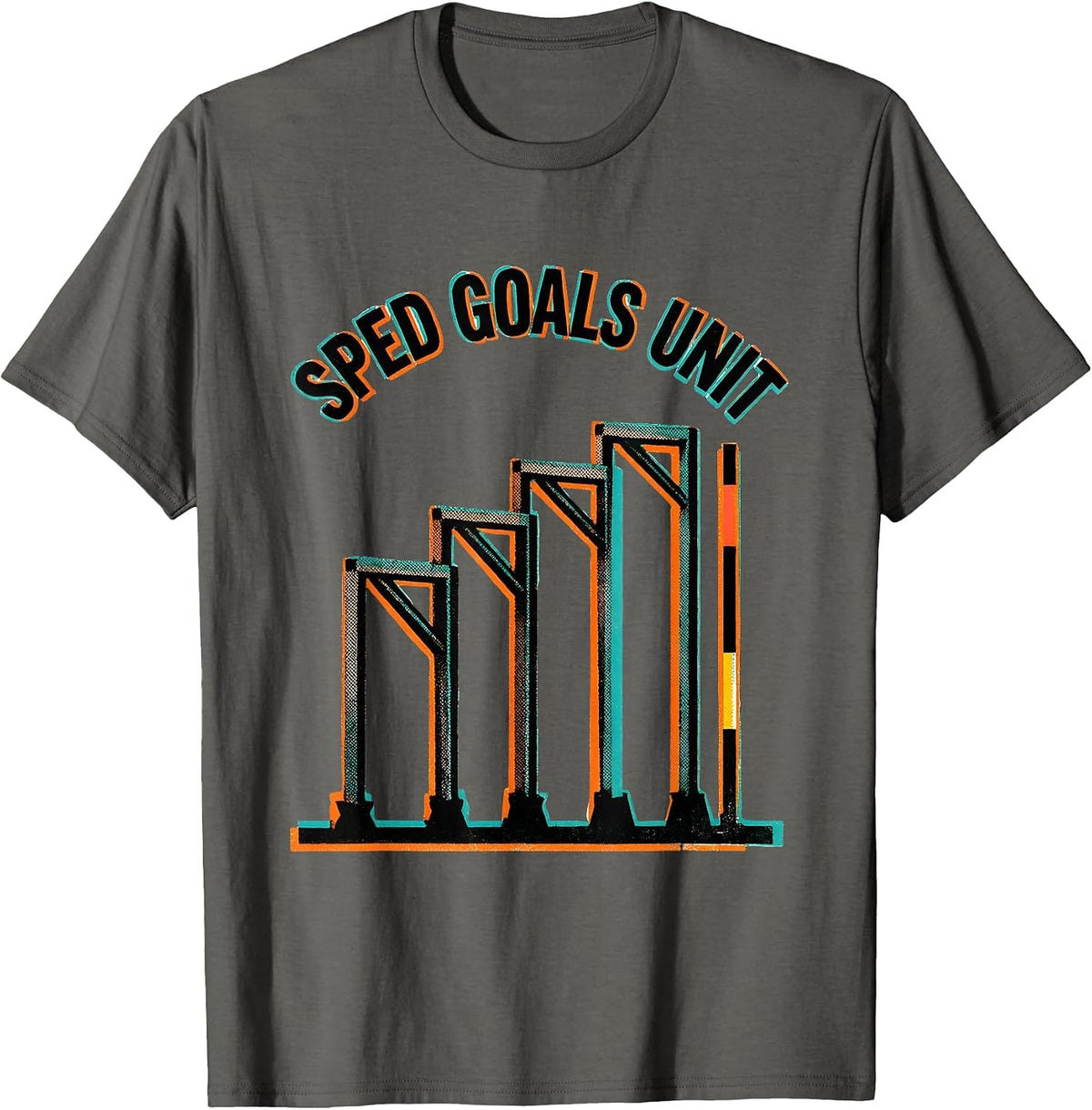 SPED Goals Unit Risograph Special Education Teacher Squad T-Shirt - Asphalt Grey