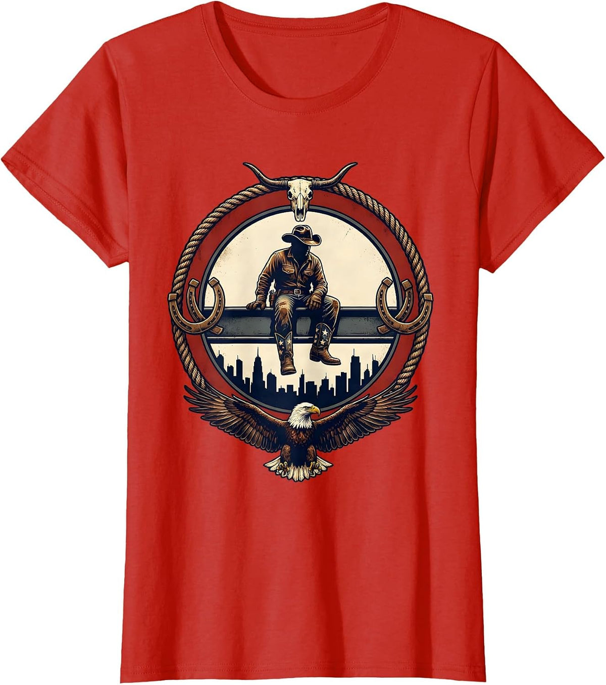 Steelworker Above the Skyline American Pride T-Shirt - Red