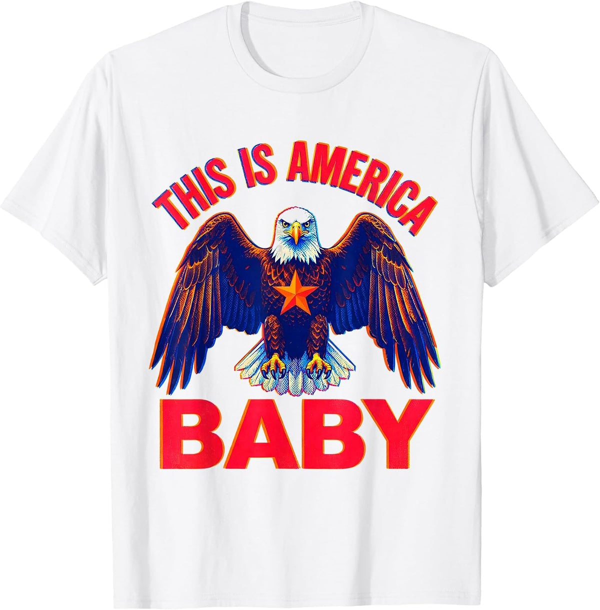 This Is America Baby Patriotic Graphic Design T-Shirt, Men, White, X-Large - As Pictured