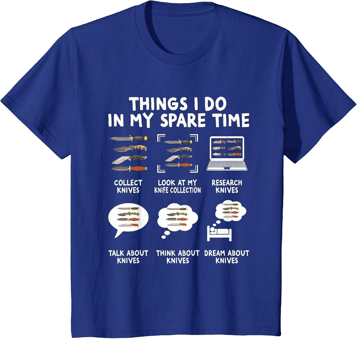Knife Collector Maker Bladesmith Blacksmith Knives Forging T-Shirt - Royal Blue