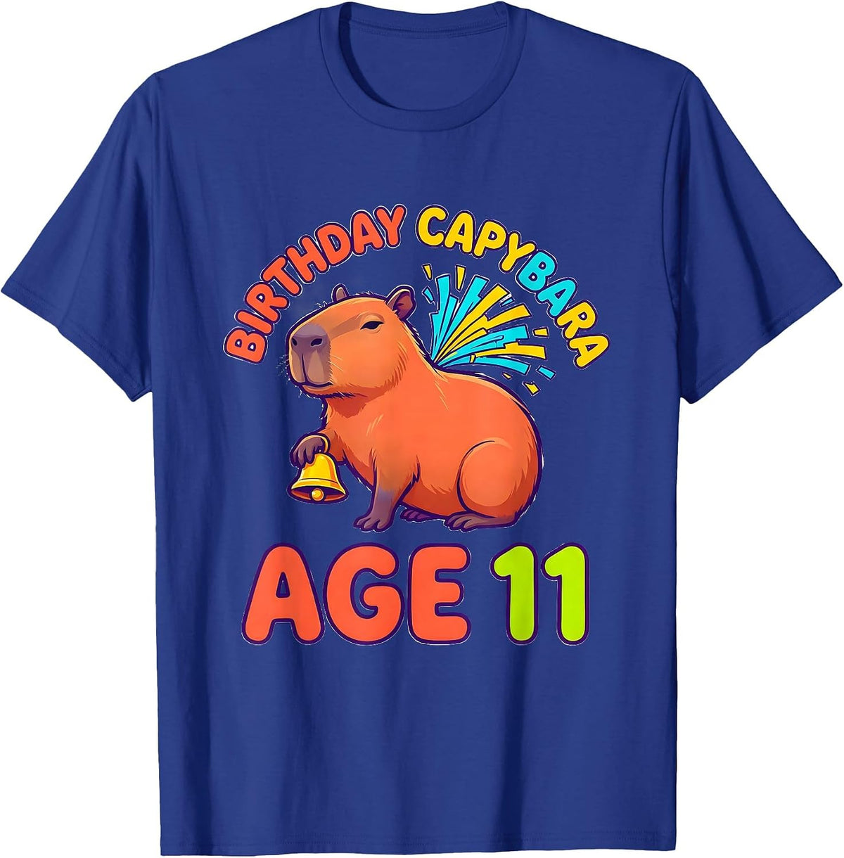 Men's Birthday Capybara Age 11 Funny Animal Lover Party T-Shirt - Royal Blue