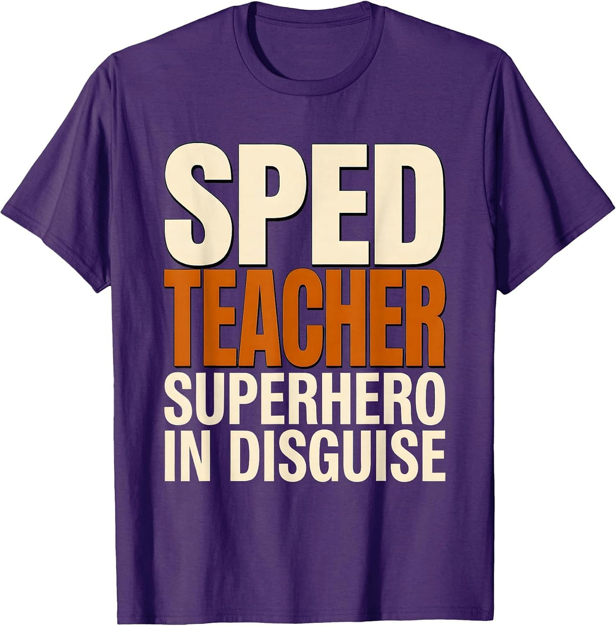 Sped Teacher Superhero In Disguise Design T-Shirt - Purple