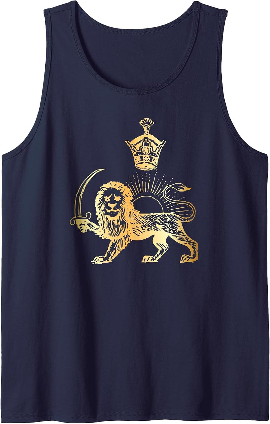 Persian Flag Iranian Lion Sun and Crown Iran Persia Tank Top - Navy Blue