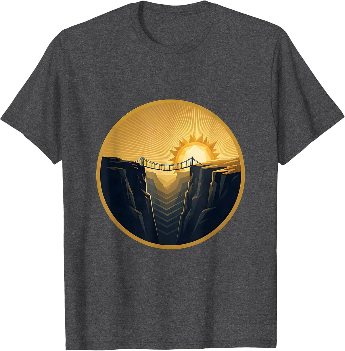 Men's 988 Suicide Prevention Rope Bridge Canyon Graphic T-Shirt - Dark Heather Grey