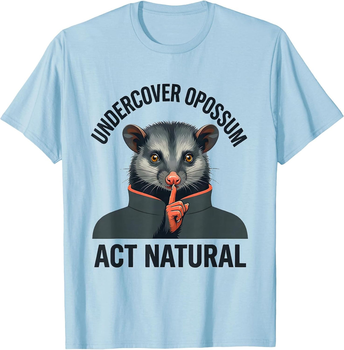 Men's Undercover Opossum Act Natural Funny Halloween Costume T-Shirt - Baby Blue
