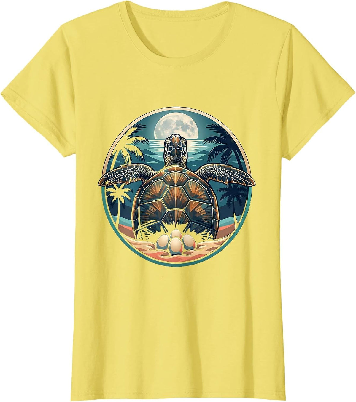 Costa Rica Leatherback Sea Turtle Nesting Beach T-Shirt - Lemon Yellow