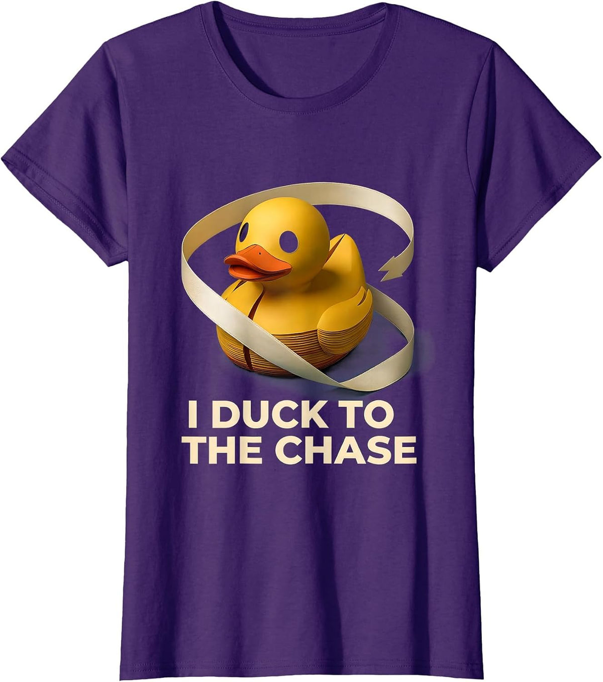 Women's I Duck To The Chase Funny Duck Novelty Gift Humor T-Shirt - Purple