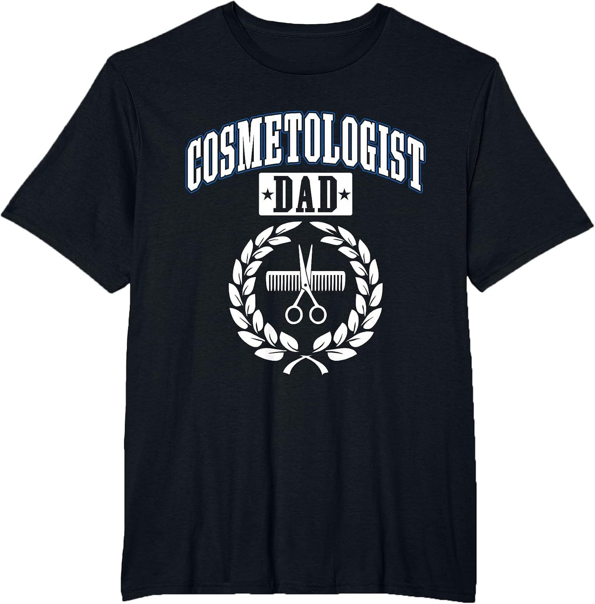 Cosmetologist Dad Cosmetology Barber Hairstylist Graphic T-Shirt - Black