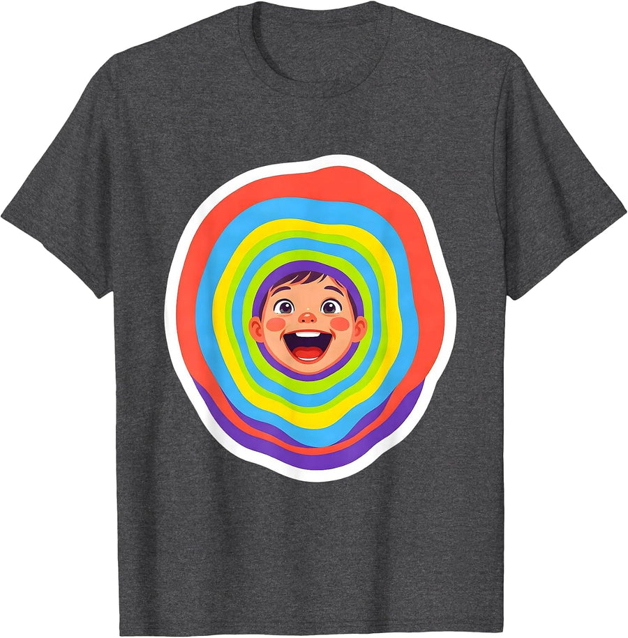 Men's SLP Speech Therapist Colorful Sound Waves Design T-Shirt - Dark Heather Grey