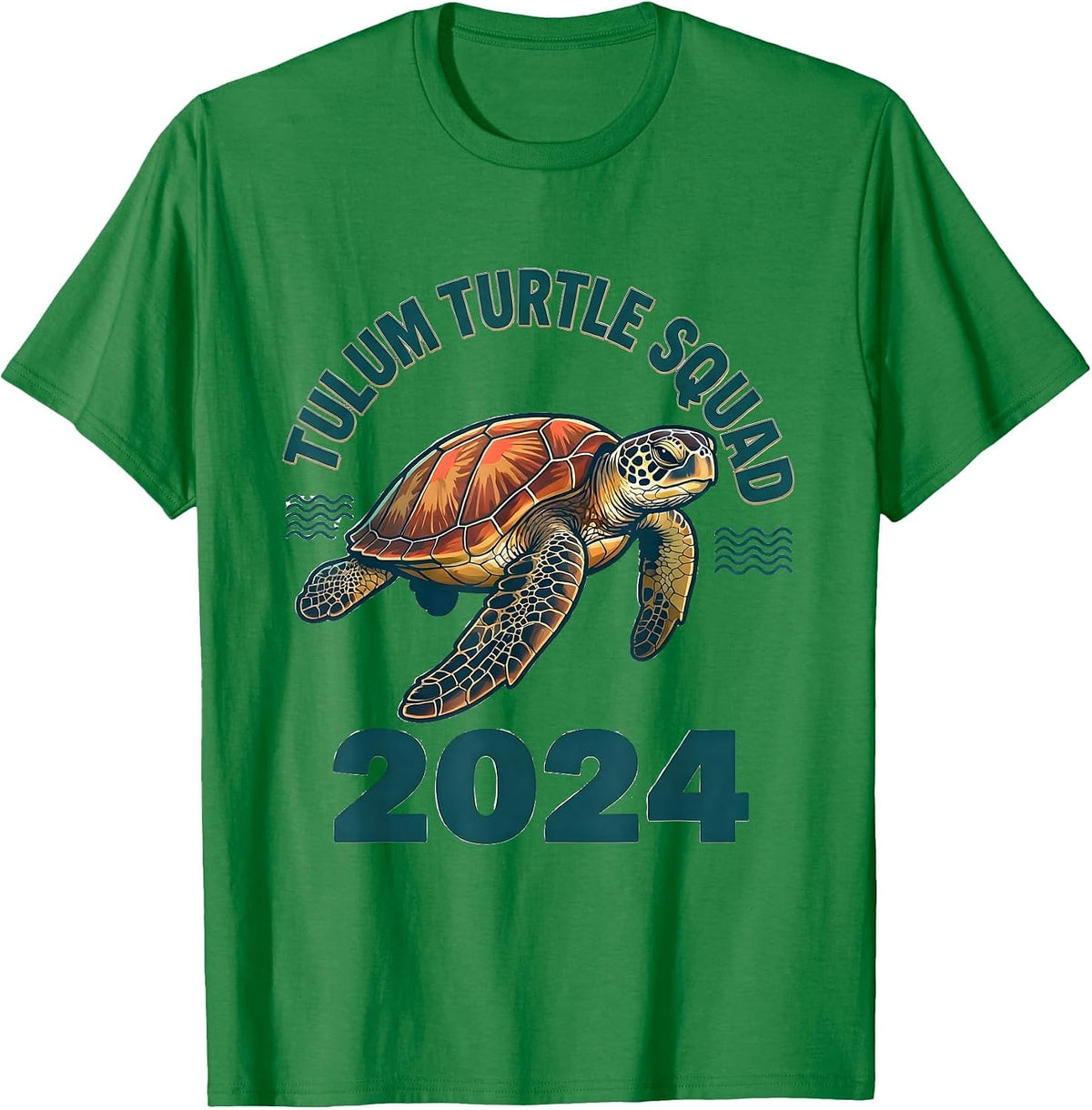 Men's Tulum Turtle Squad 2024 Cute Sea Turtle Ocean Animal T-Shirt - Kelly Green
