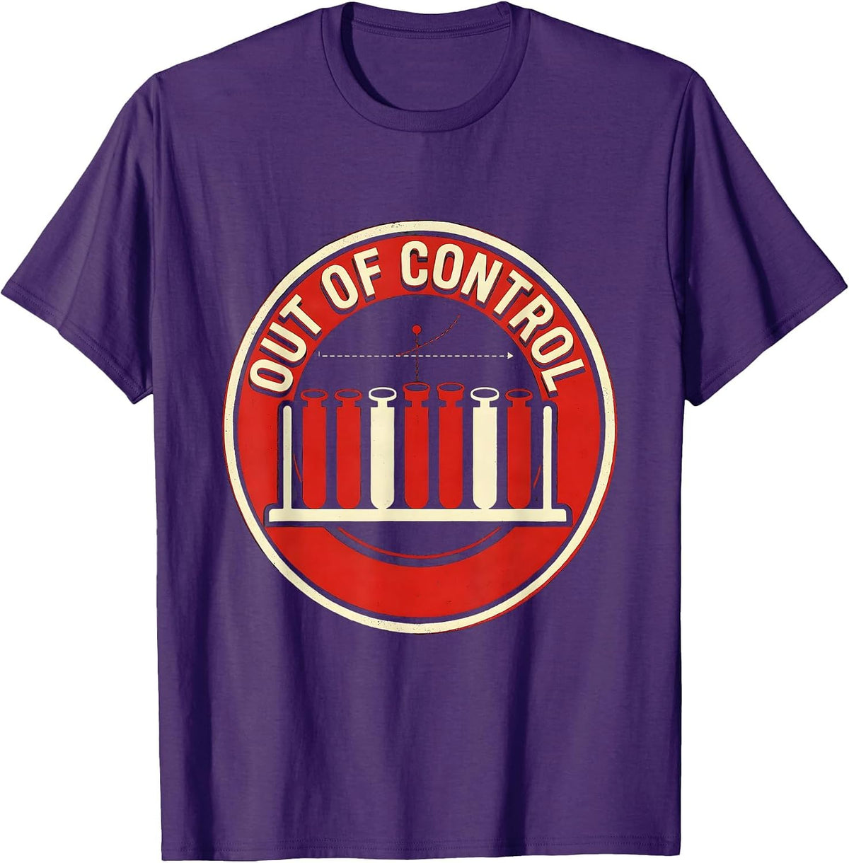 Men's QC Chart Out Of Control Lab Tech Humor Screenprint T-Shirt - Purple