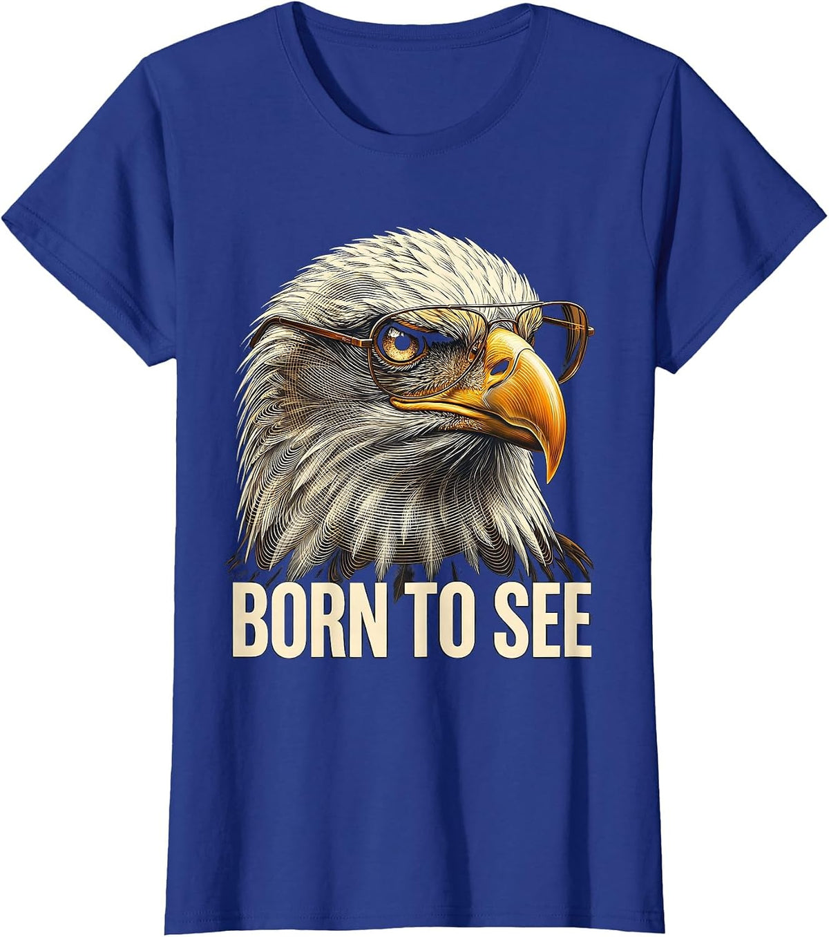 Women's Born To See Eagle Pride Kids Wildlife Lover T-Shirt - Royal Blue