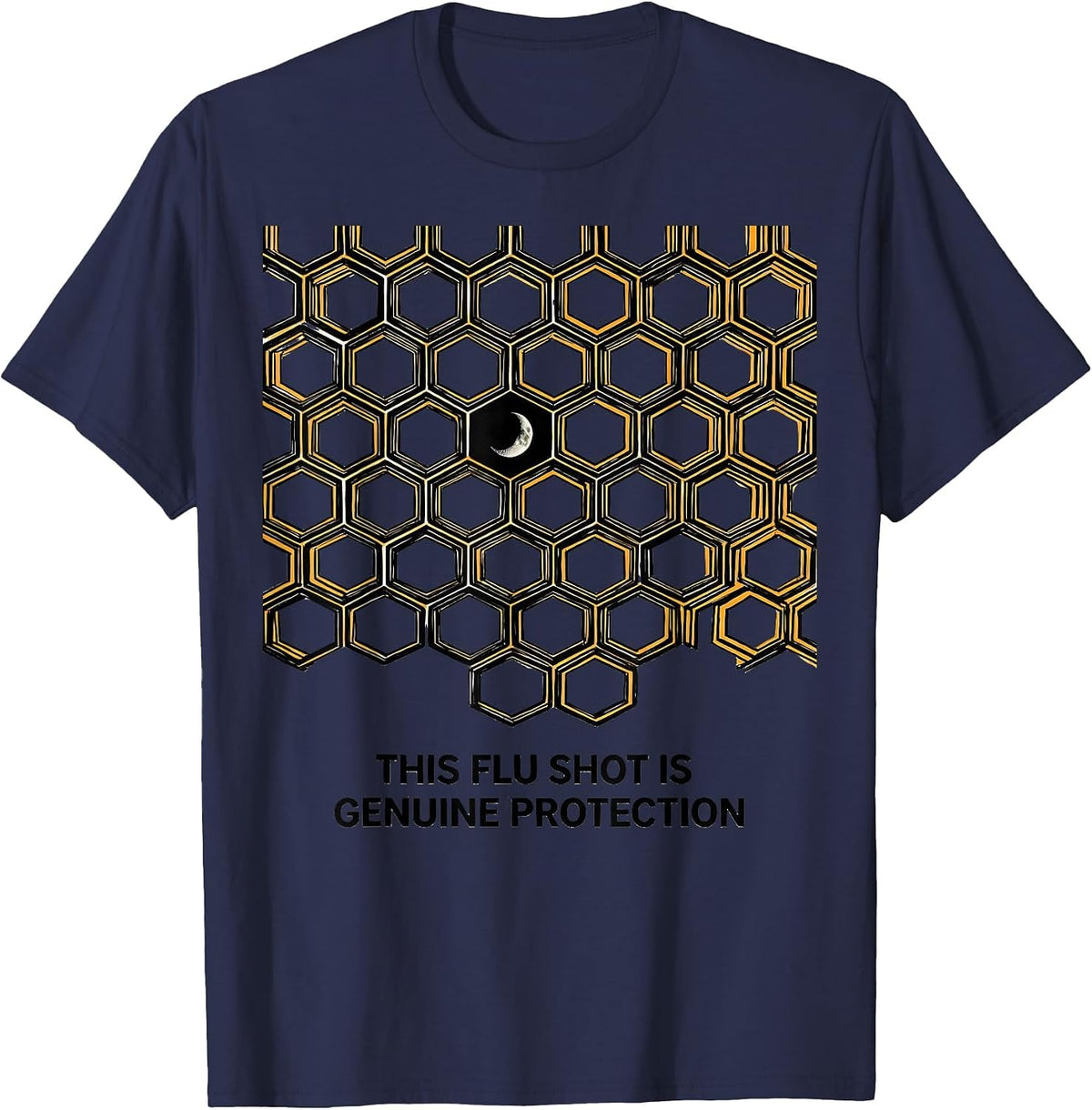 This Flu Shot Is Genuine Protection Funny Nurse Doctor T-Shirt - Navy Blue