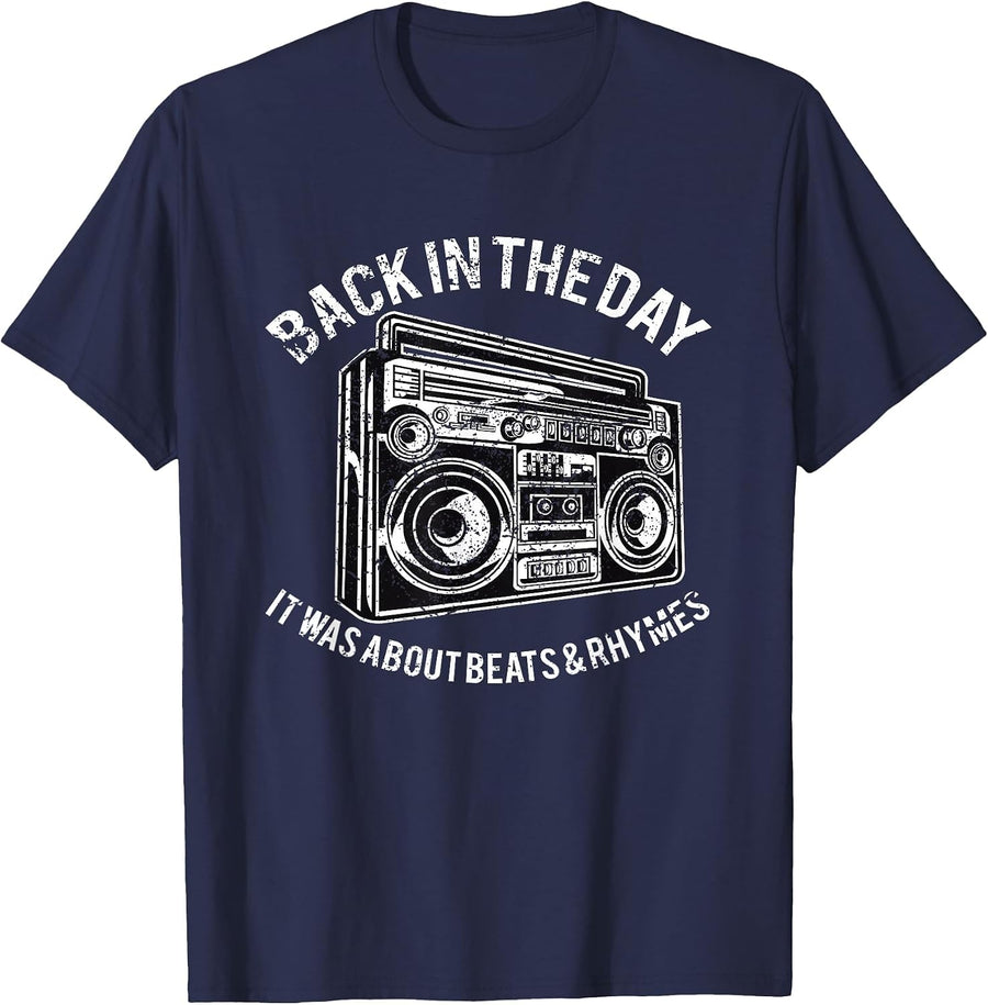 Old School Hip Hop T Shirt T-Shirt - Navy Blue