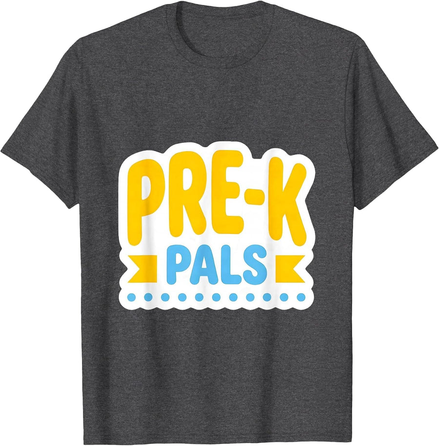 Men's Pre-K Pals Playful Back To School Teachers Students First T-Shirt - Dark Heather Grey