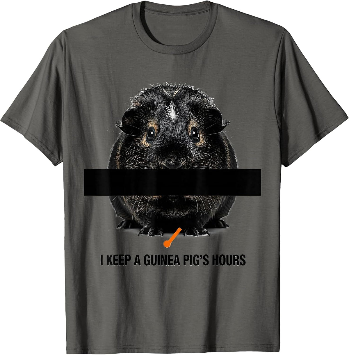 Men's I Keep A Guinea Pig's Hours Funny Cavy Lover Pet Owner T-Shirt - Asphalt Grey