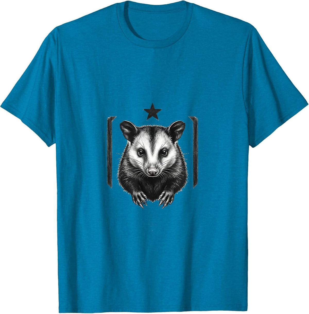 Opossum Bust Minimalist Animal Meme Humor T-Shirt - Sapphire Blue