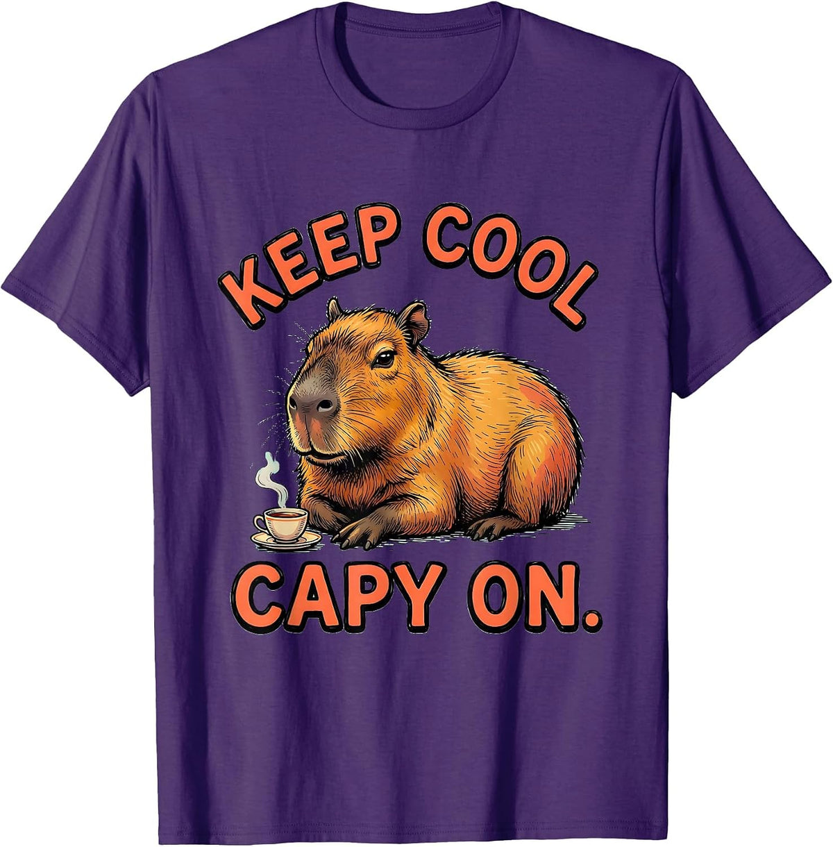 Men's Keep Cool Capy On Funny Capybara Meme Animal Lover Gift T-Shirt - Purple