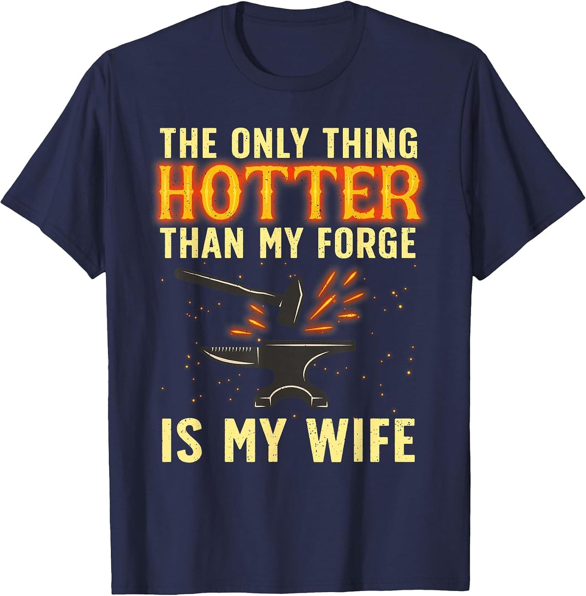 Funny Blacksmith Art for Men Boys Blacksmithing Tool Forging T-Shirt - Navy Blue
