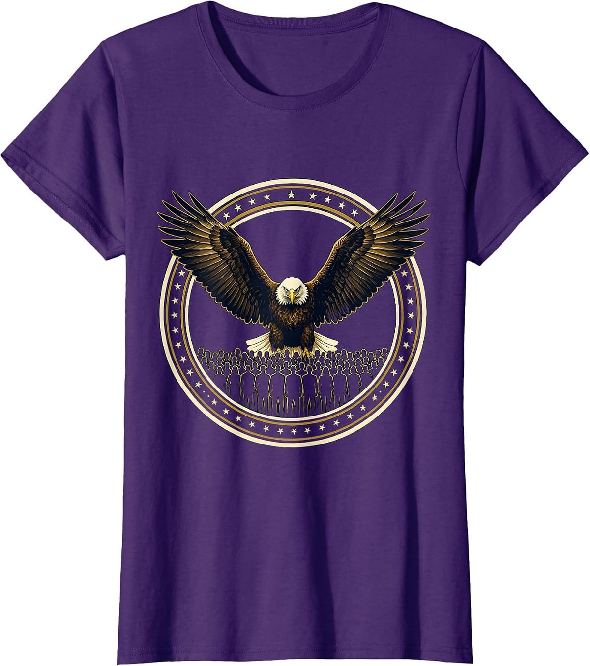Women's We The People Bald Eagle Silhouette Graphic T-Shirt - Purple
