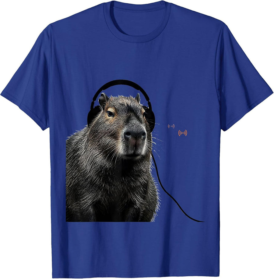 Capybara Gamer Minimalist Funny Animal Lover T-Shirt - Royal Blue
