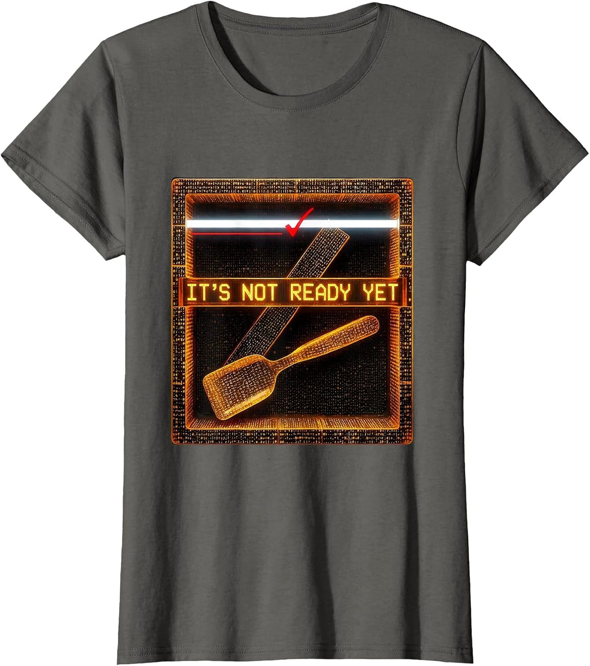 Women's It's Not Ready Yet Ascii Terminal Art Pharmacy Technician T-Shirt - Asphalt Grey