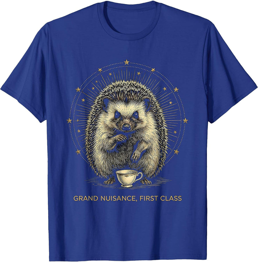 Grand Nuisance, First Class Mystic Celestial Hedgehog Meme T-Shirt - Royal Blue
