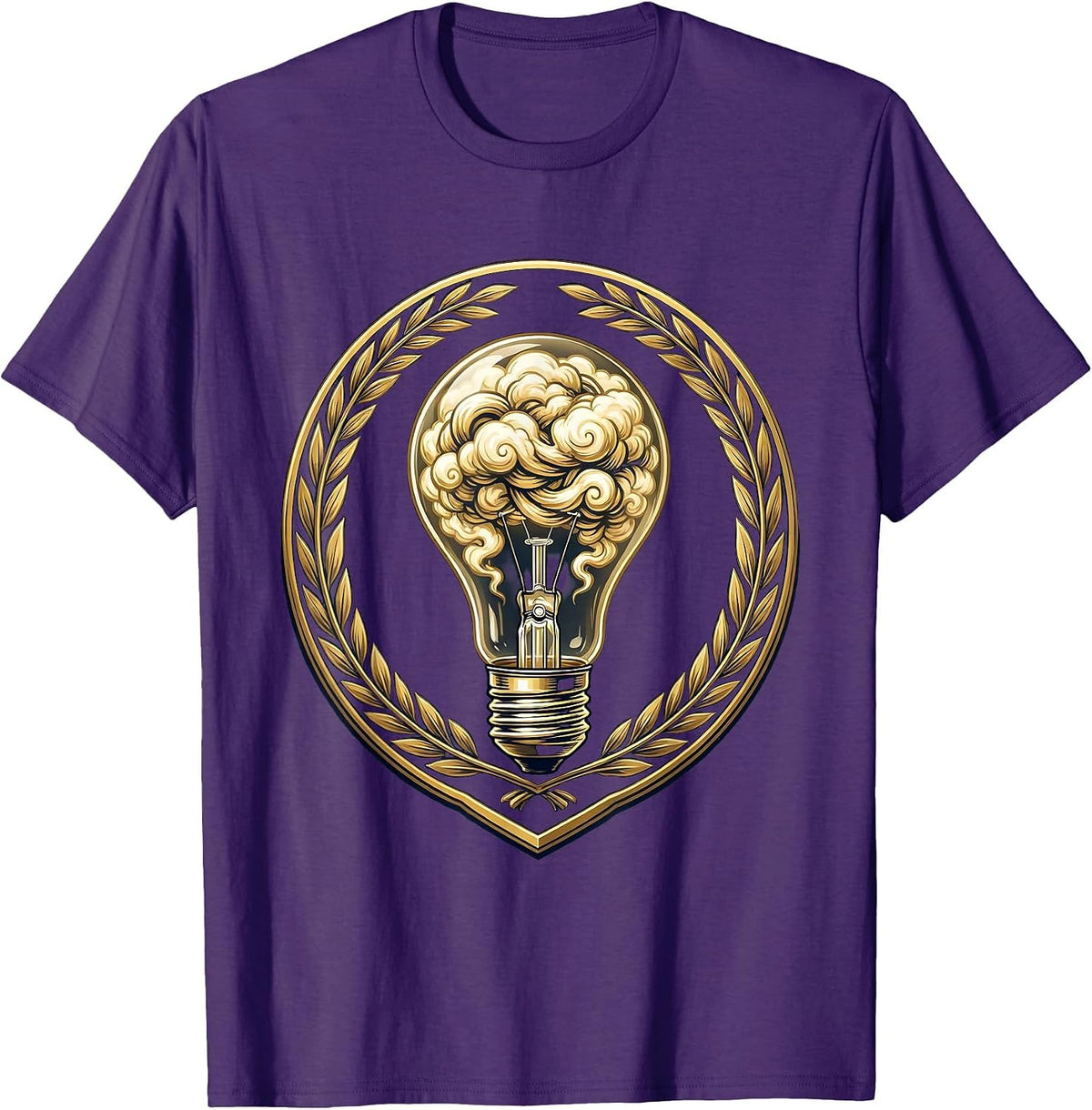 School Psychologist Lightbulb Thought Clouds Graphic T-Shirt - Purple