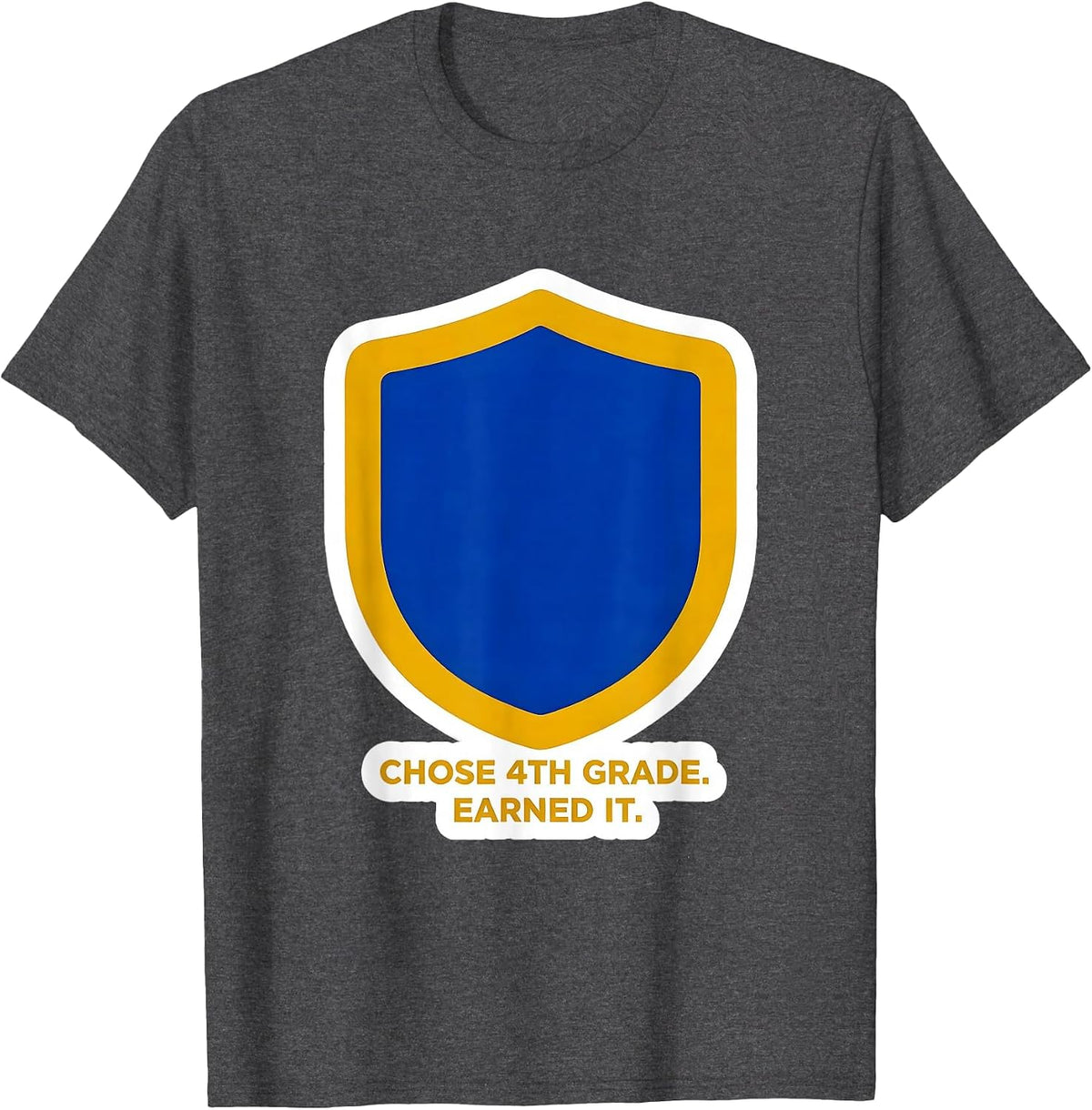 Men's Chose 4th Grade Earned It Funny Back To School Boy Kid T-Shirt - Dark Heather Grey