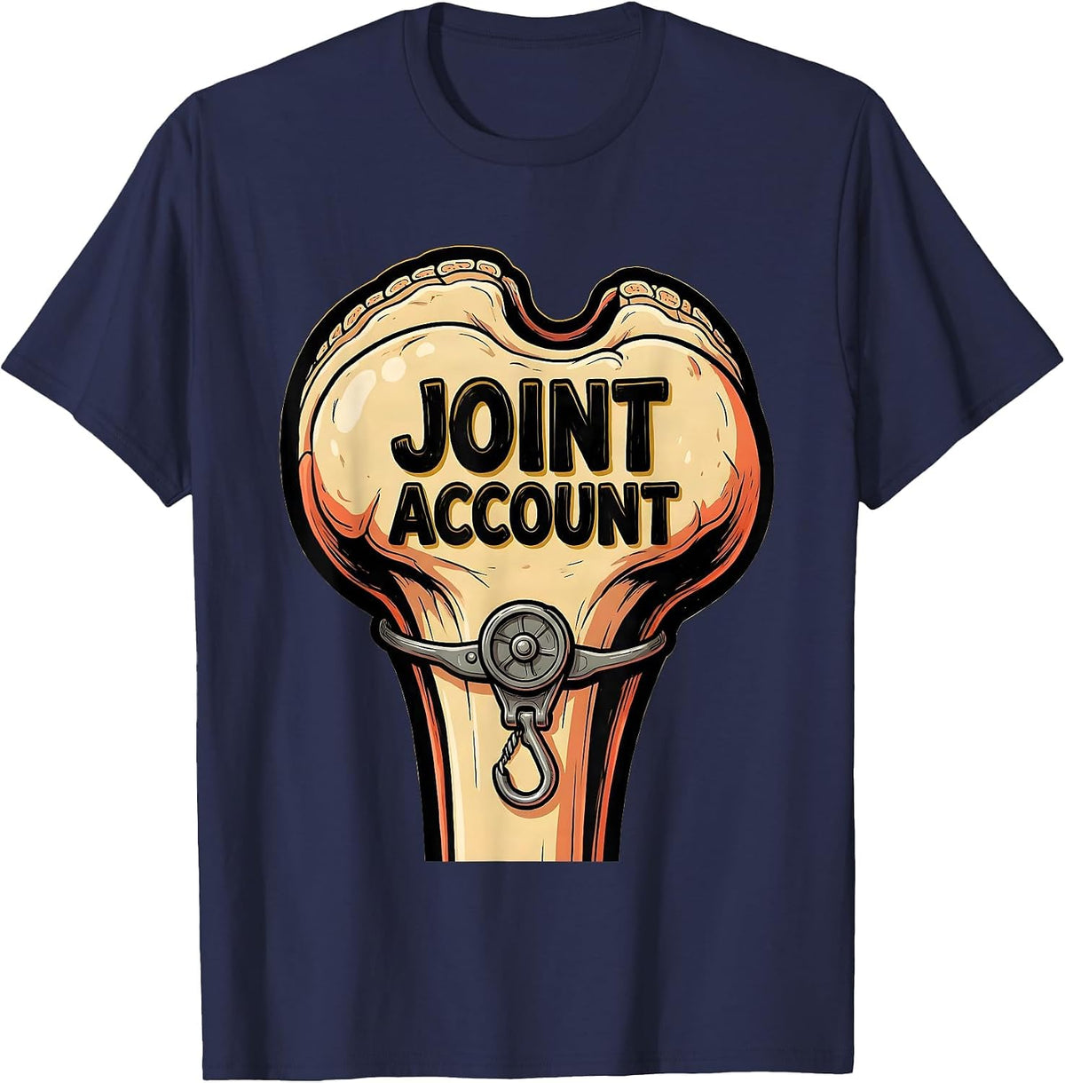 Men's Joint Account Funny Physical Therapist OT Pun Humor Gift T-Shirt - Navy Blue