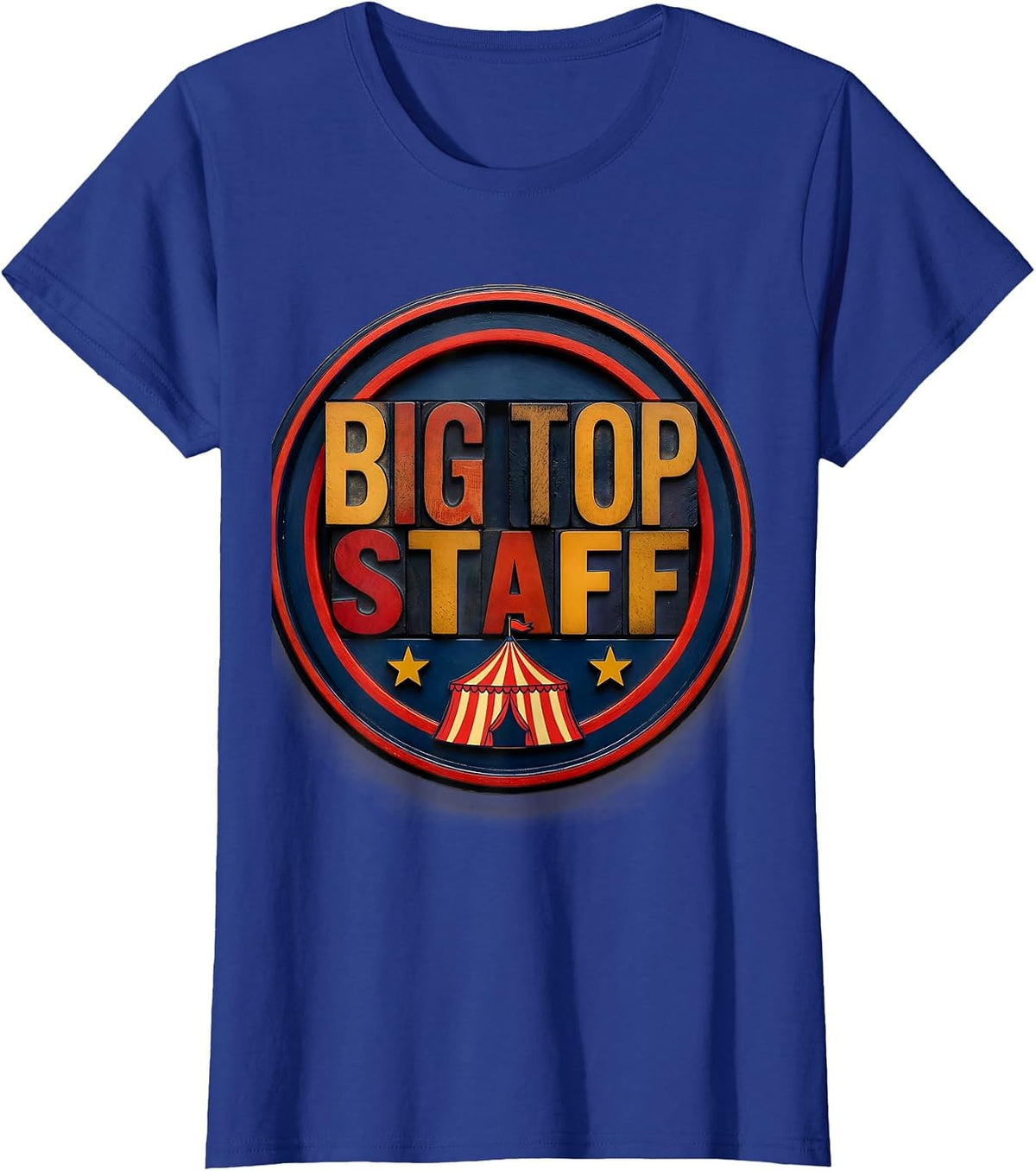 Women's Big Top Staff Funny Circus Carnival Costume Party Staff Role T-Shirt - Royal Blue