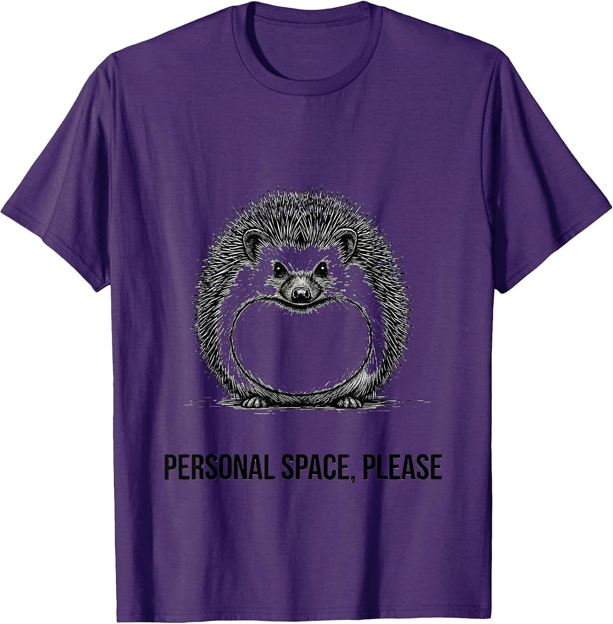 Men's Personal Space Please Funny Hedgehog Lover Gift for Kids T-Shirt - Purple