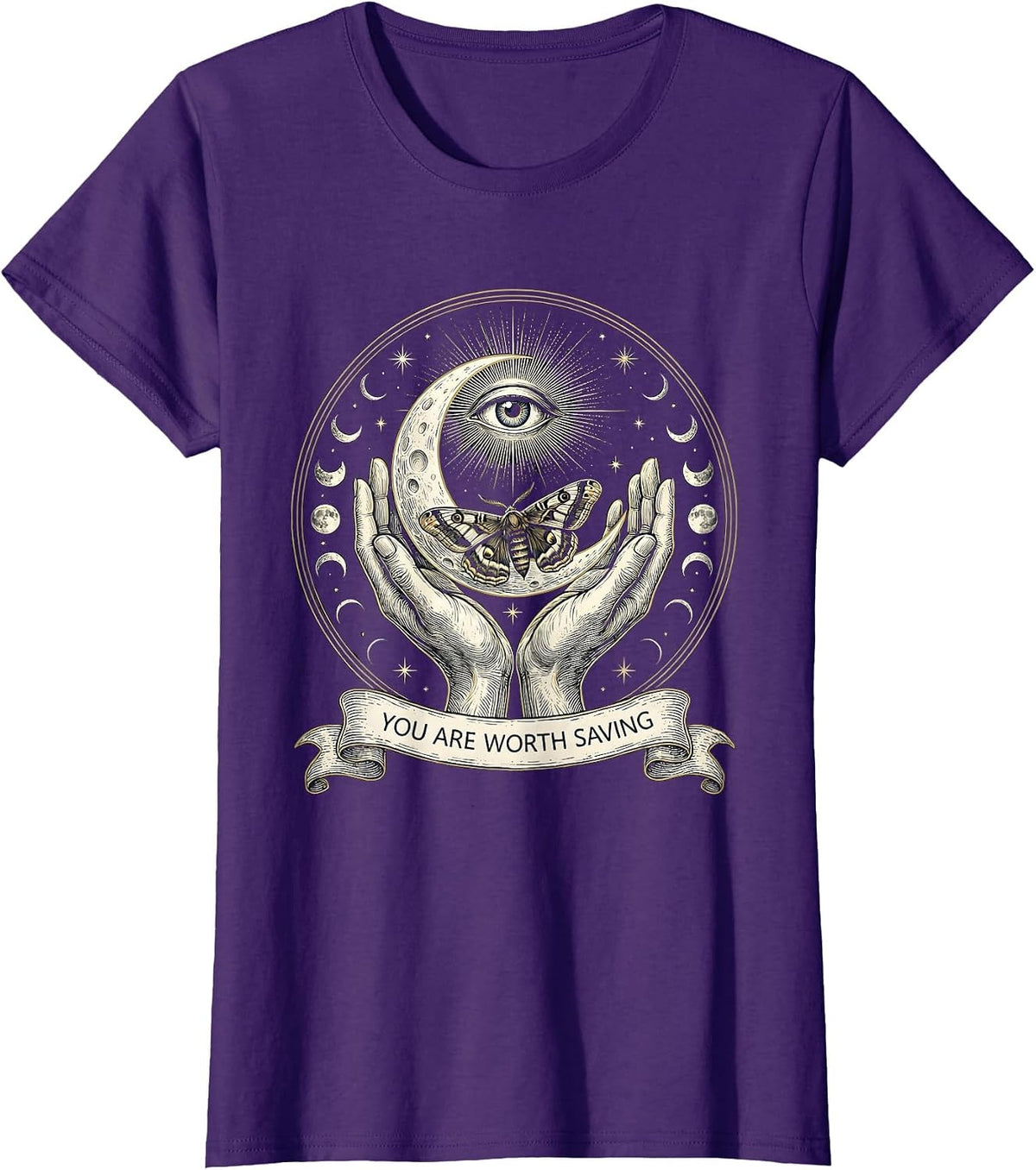 Women's You Are Worth Saving Suicide Prevention Awareness T-Shirt - Purple