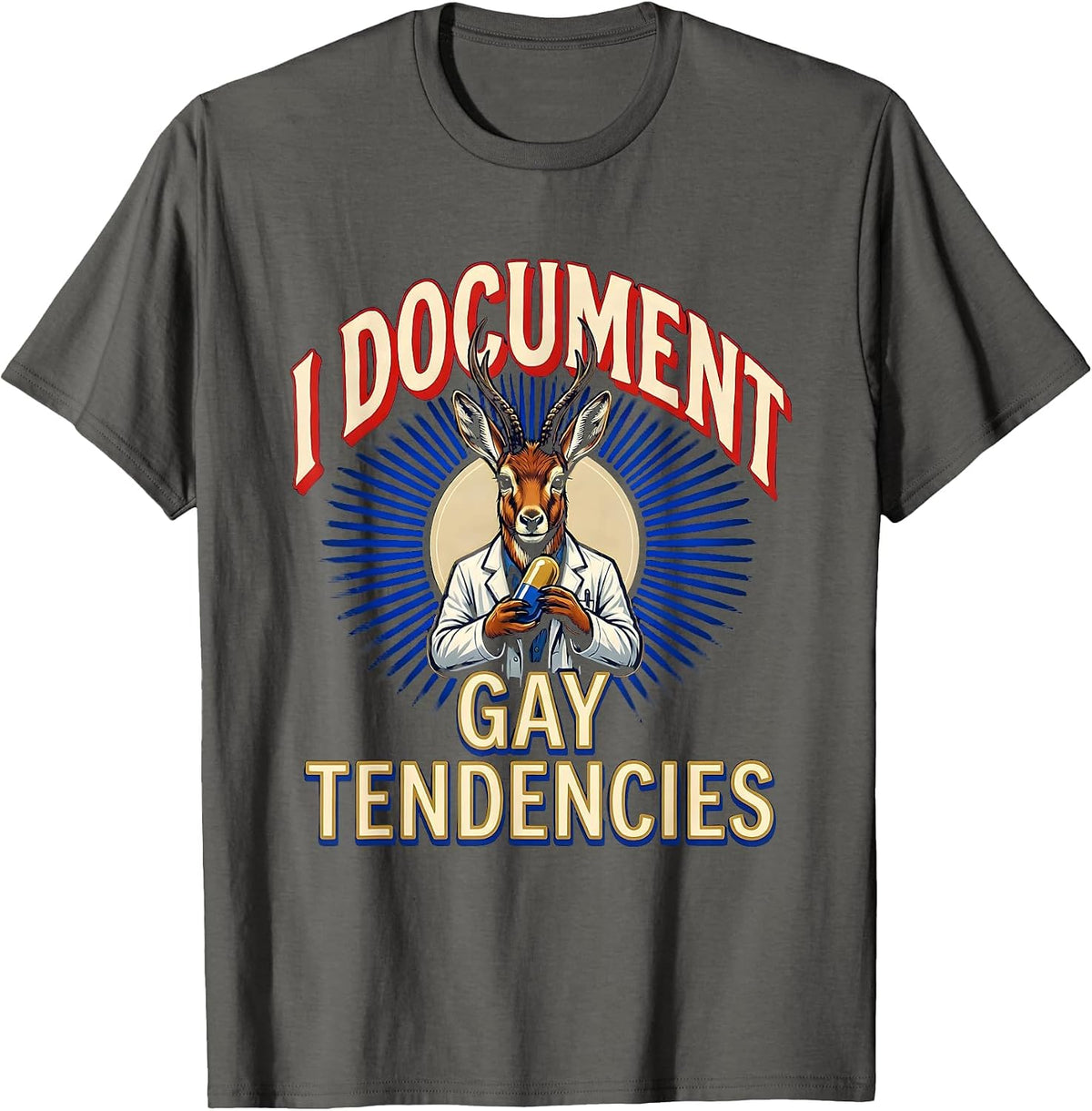Men's I Document Gay Tendencies Funny Bootleg Meme Humor Queer T-Shirt - Asphalt Grey